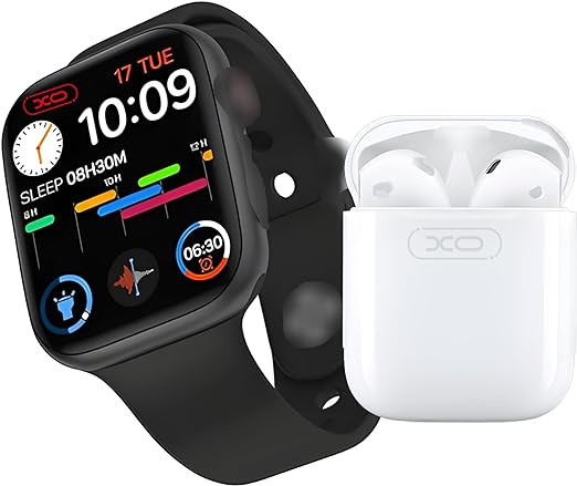 Tasal T55 Pro Max Smart Watch with Earphone 2 in 1 Smartwatch series 7 with  2 watch band strap pro 4 Earphone Watch (Black), Bluetooth
