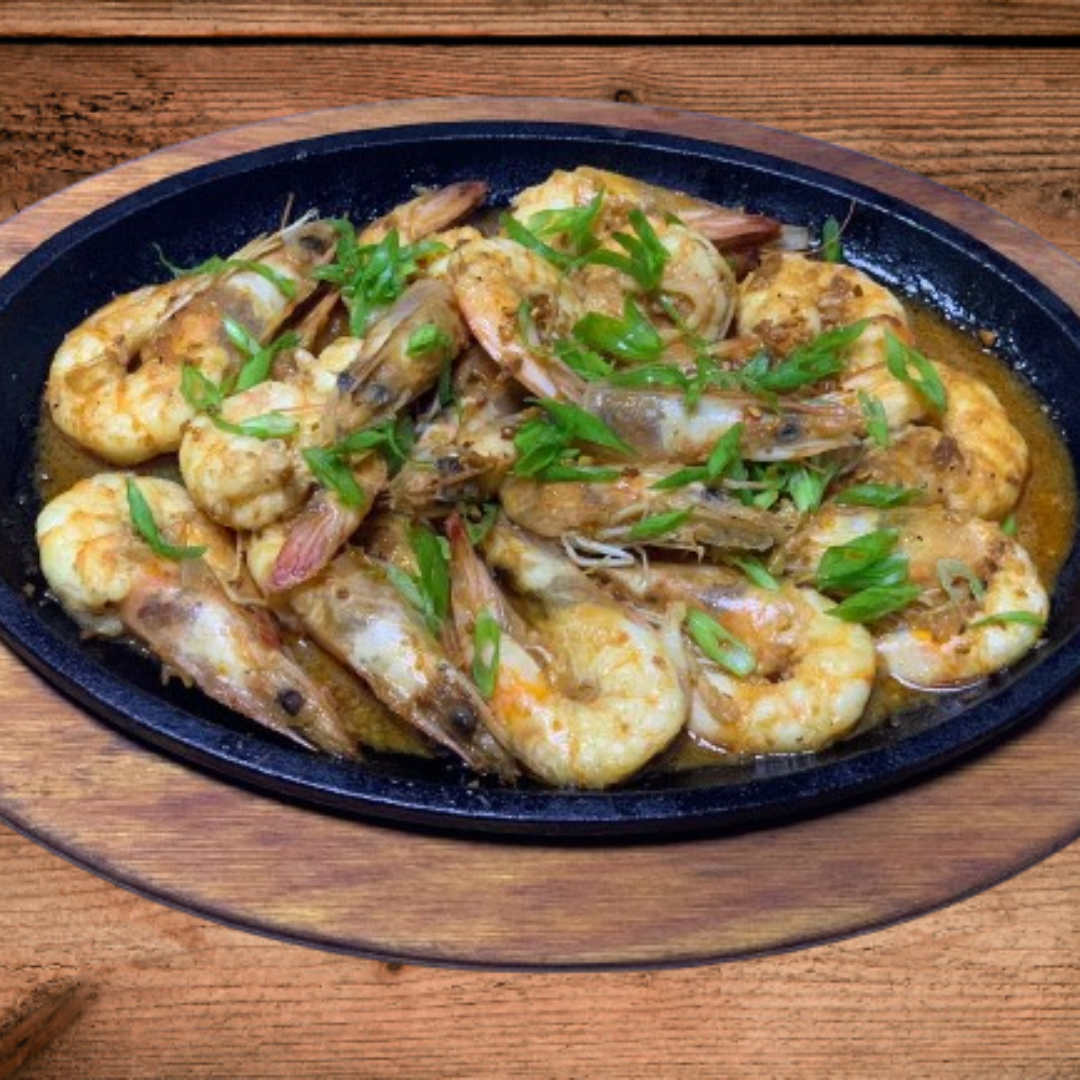 Sizzling Shrimp Gambas (Served With 2 Cups Of Rice)