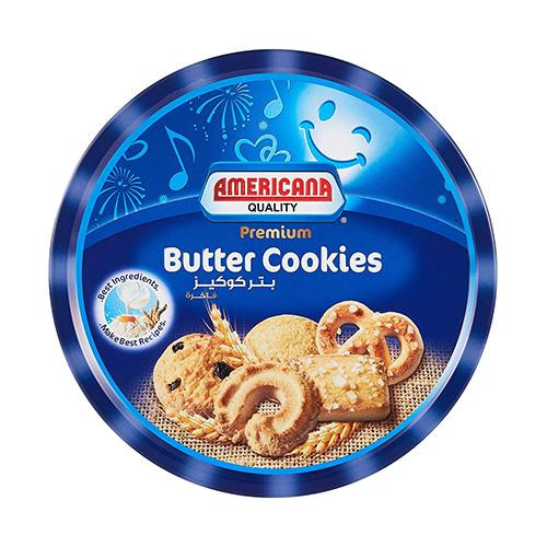 AMERICANA BUTTER COOKIES TIN BLUE 454GM