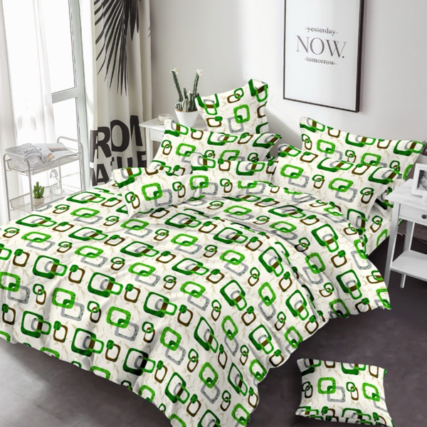 2-Piece Flat King Size Bedsheet Set - Printed Cotton (1 Bedsheet + 2 Pillowcases)
