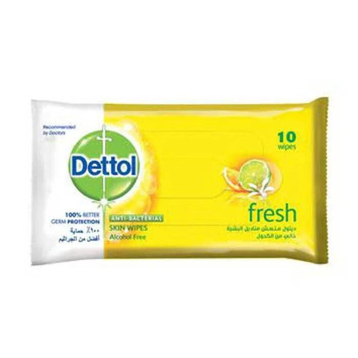 DETTOL ANTTIBACTERIAL WIPES FRESH 10S