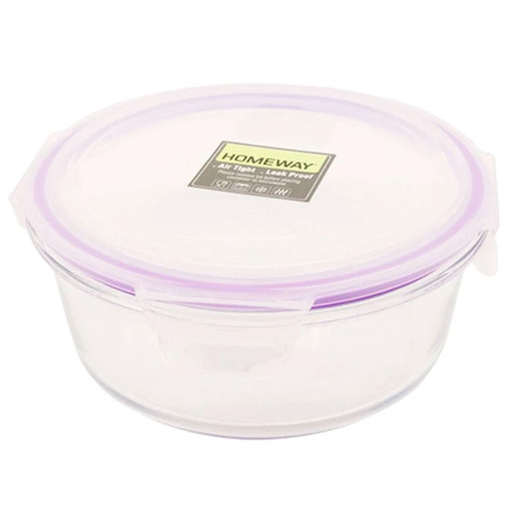 HOME WAY ROUND GLASS FOOD CONT- 400ML