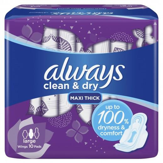 ALWAYS MAXI THICK 10PAD LARGE