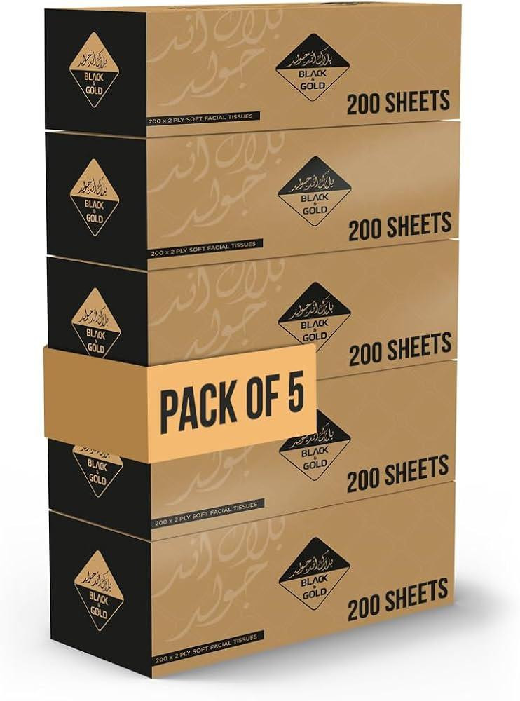 BLACK&GOLD FACIAL TISSUE 200 PLY