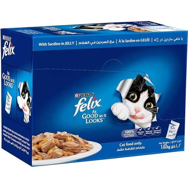 FELIX CAT FOOD SARDINE JELLY85 GM