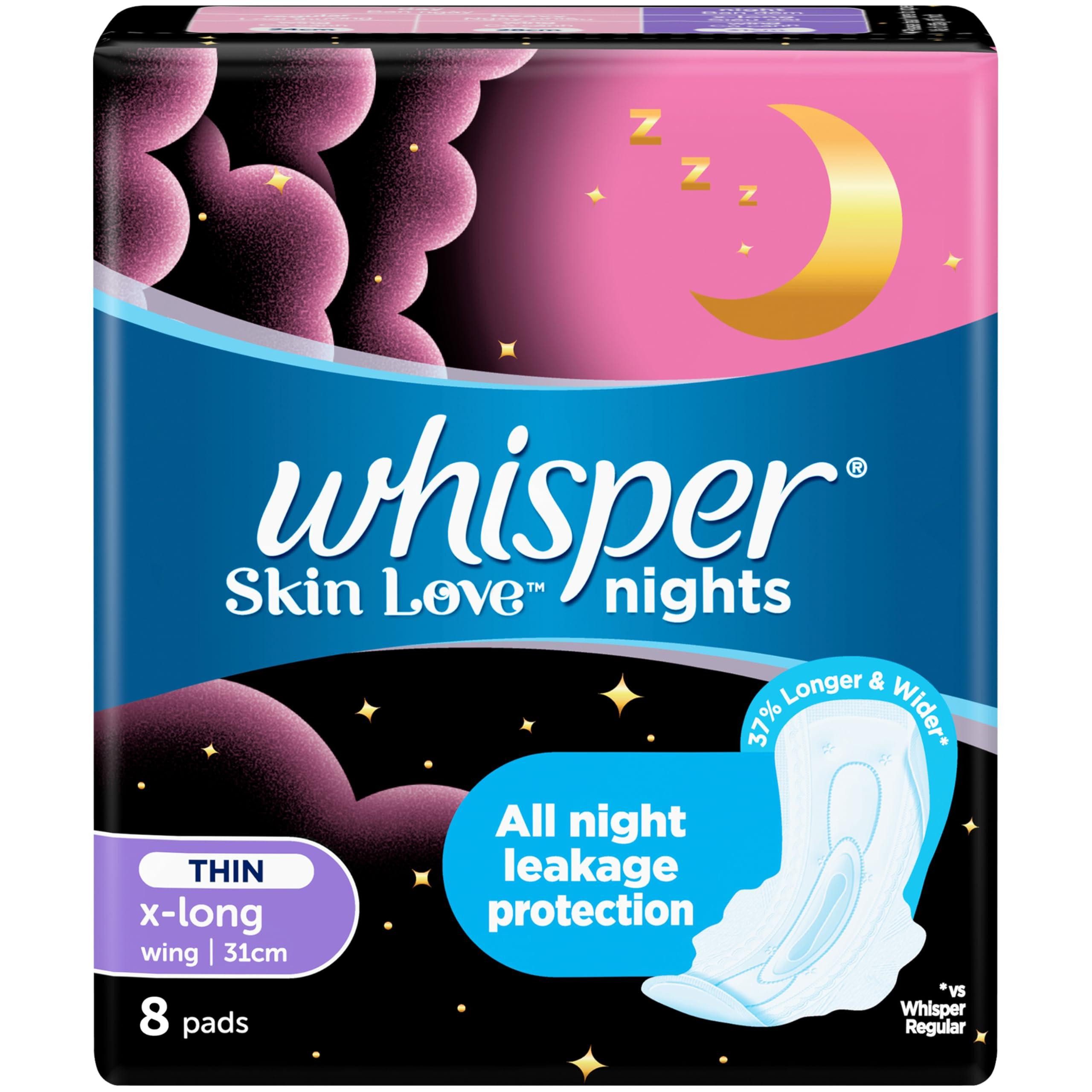 WHISPER SKIN LOVE NIGHT THIN 6PADS