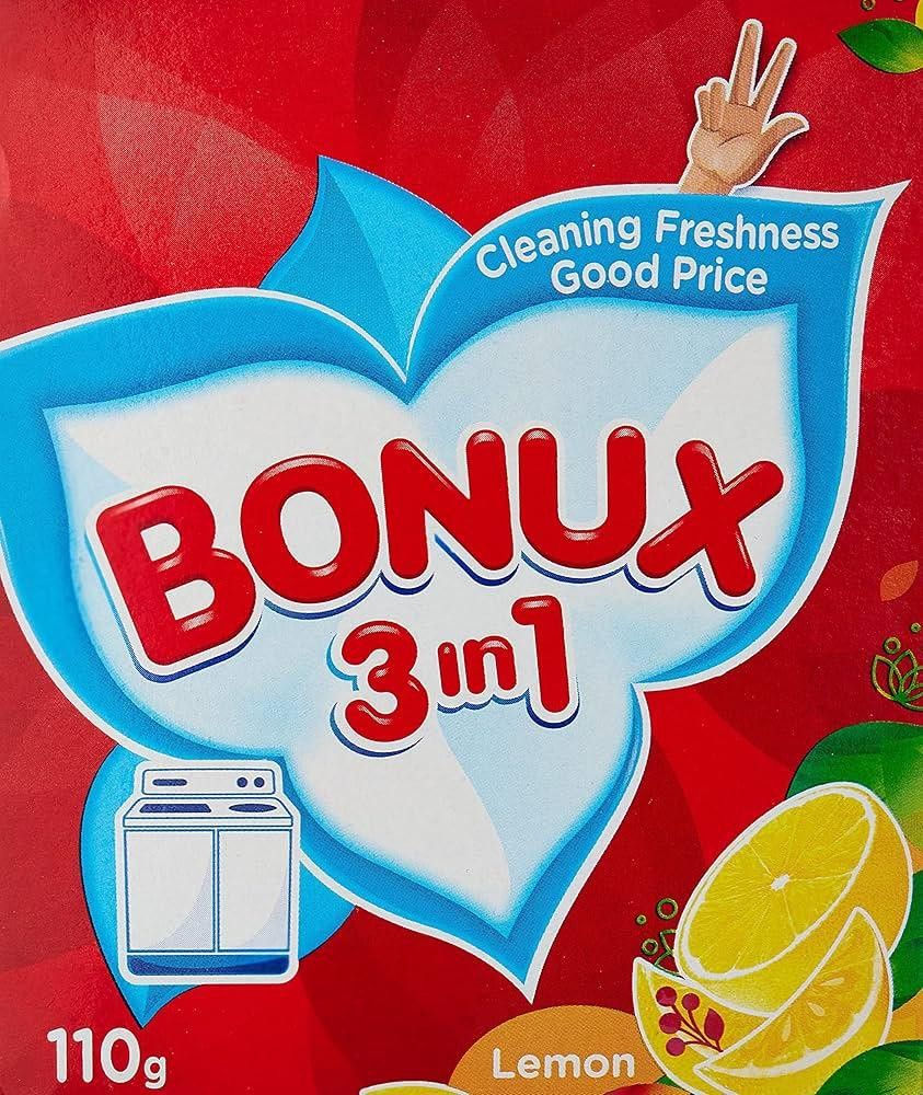 BONUX 3IN1 DETERGENT POWDER 110GM