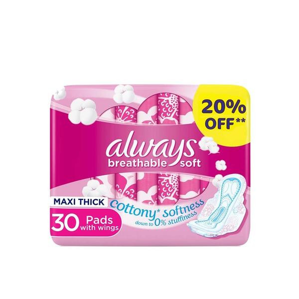 ALWAYS LARGE WITH WING S 30 PINK