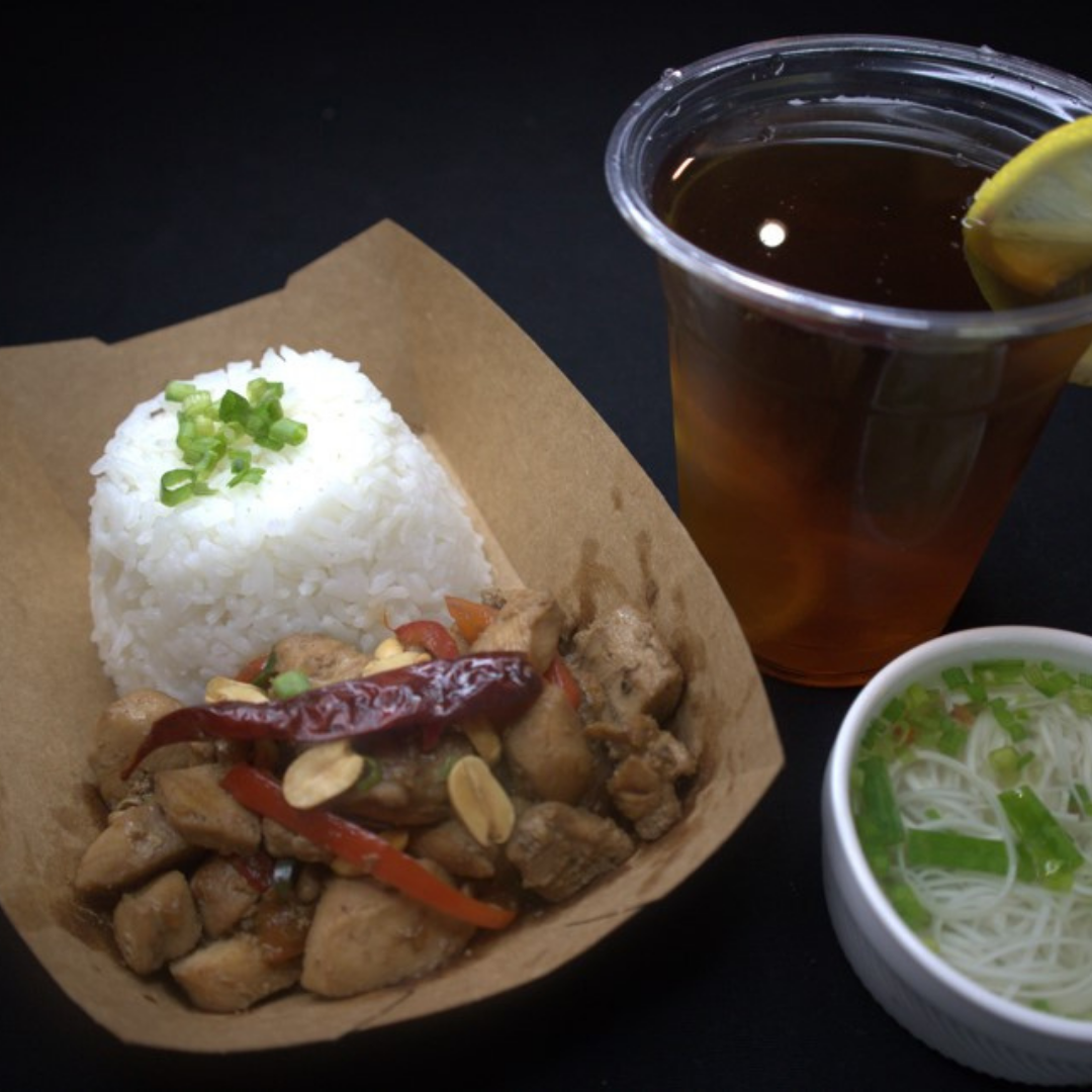 Kungpao + Soup + Iced Tea