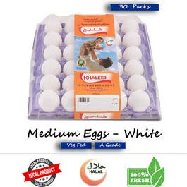 Khaleej Fresh Medium White Eggs 30's