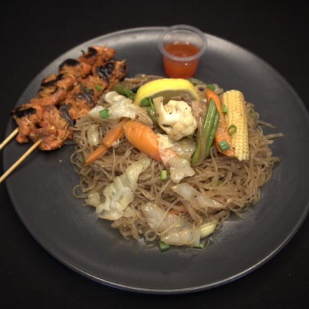 Pancit Bihon with 2 Chicken BBQ