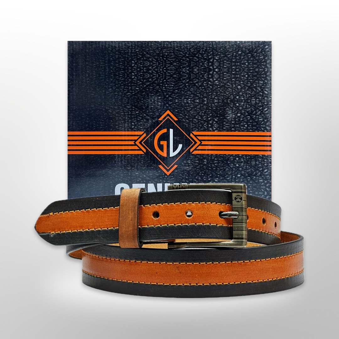 1 Dozen Premium Quality Men's Leather Adjustable Belt Wide, Stylish Belt - Black and Brown Combination