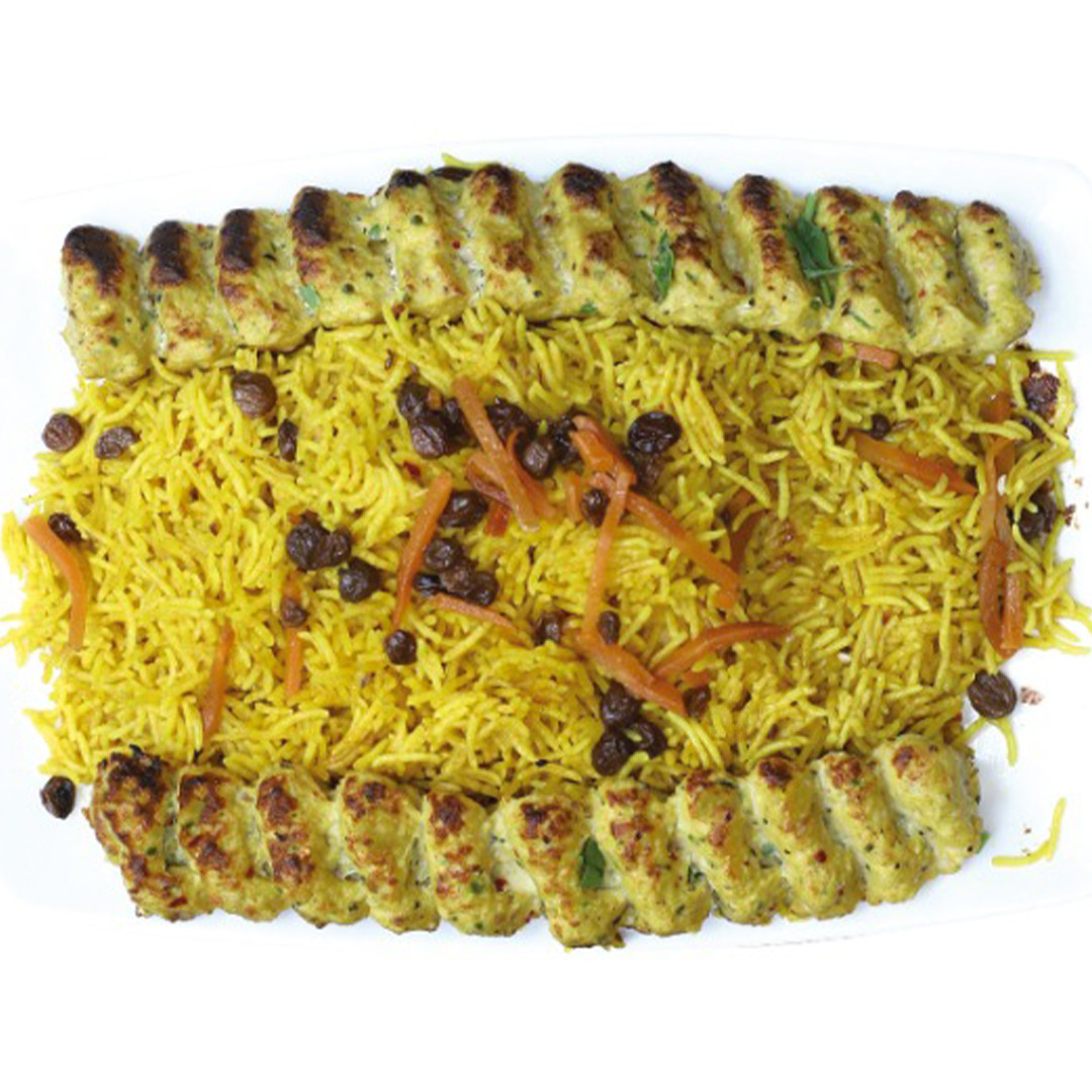 Bukhari Rice with Shami Kebab