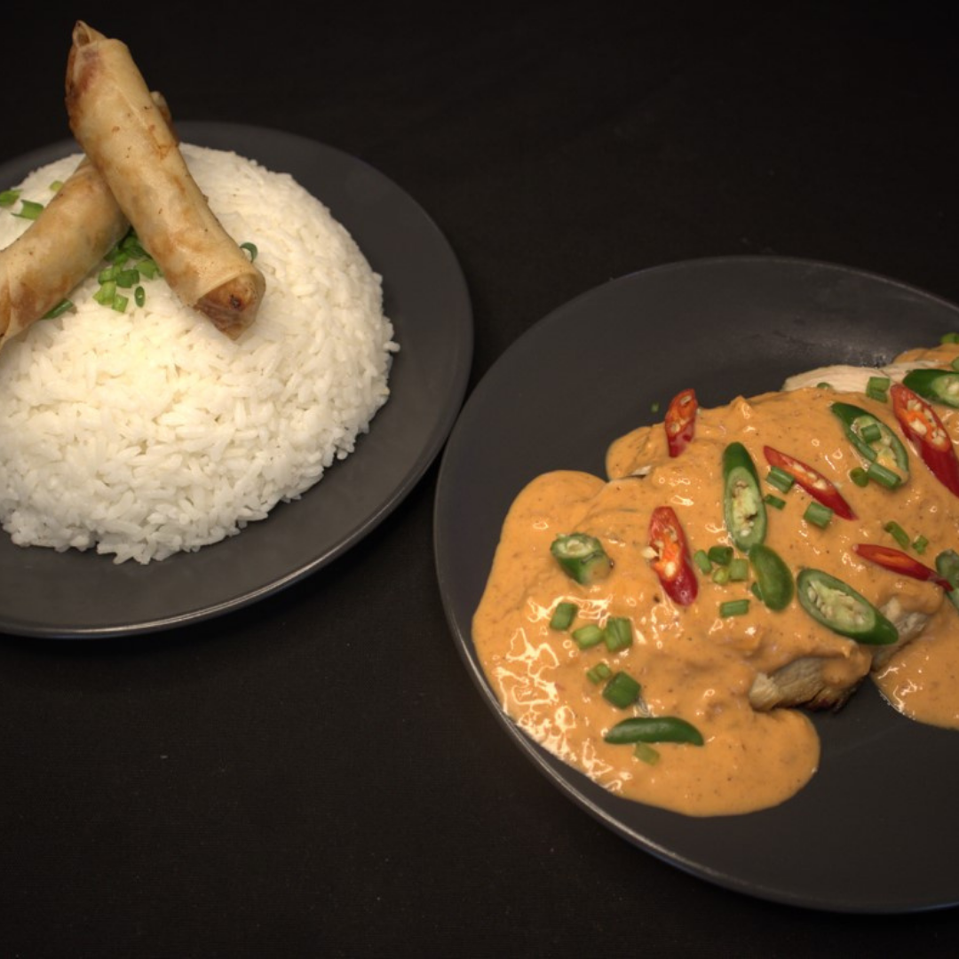 Chicken Bicol Express + Shanghai With Rice