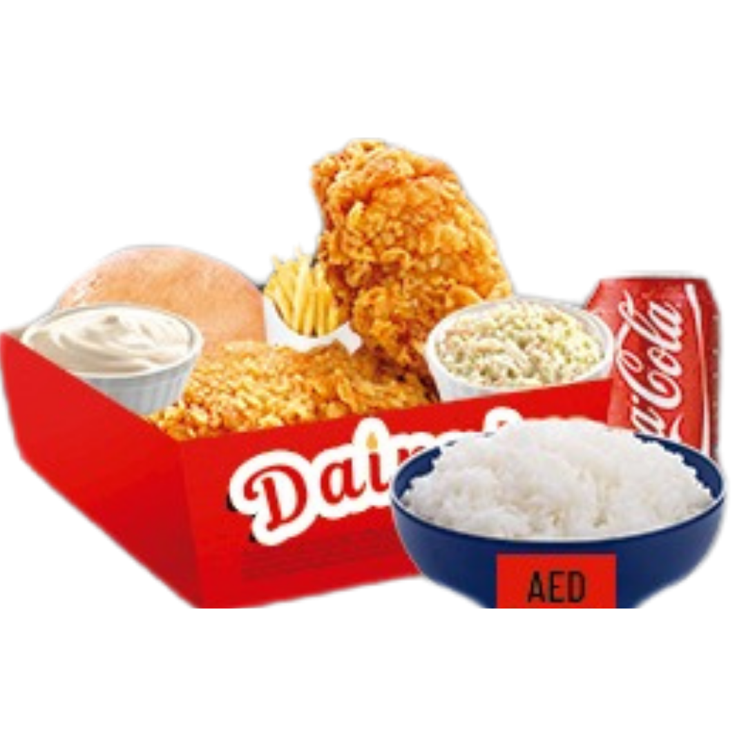 Broasted with Rice (Rice, 2 pcs Chicken, Coleslaw, Cola 300ml)