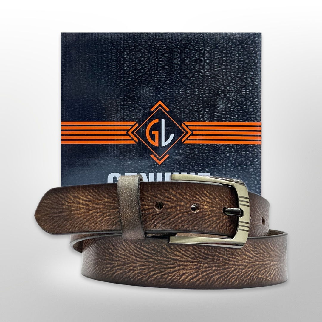 1 Dozen Premium Quality Men's Leather Adjustable Belt Wide, Stylish Belt - Textured Dark Brown