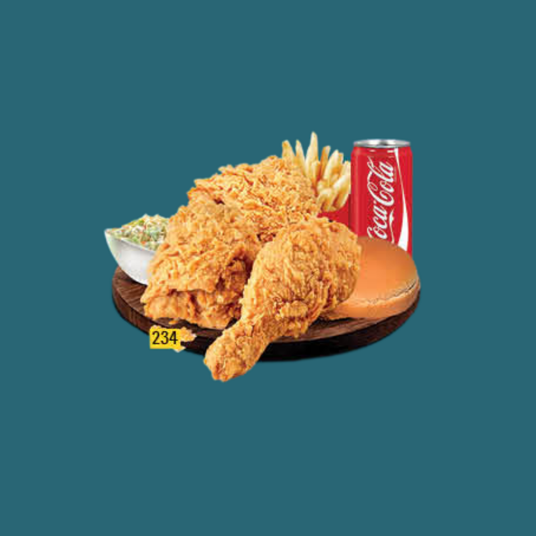 Dinner Meal (3 Pcs Chicken + Fries + 1 Bun + Coleslaw + Cola)