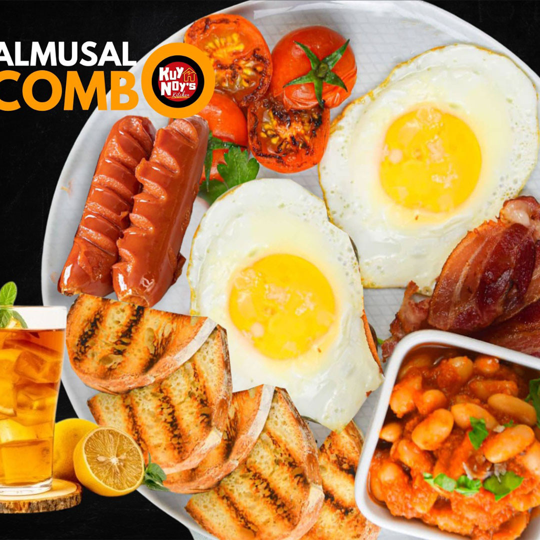 English Breakfast (Beans, 2 Eggs, Hotdog, Bacon, Bread, Drink)