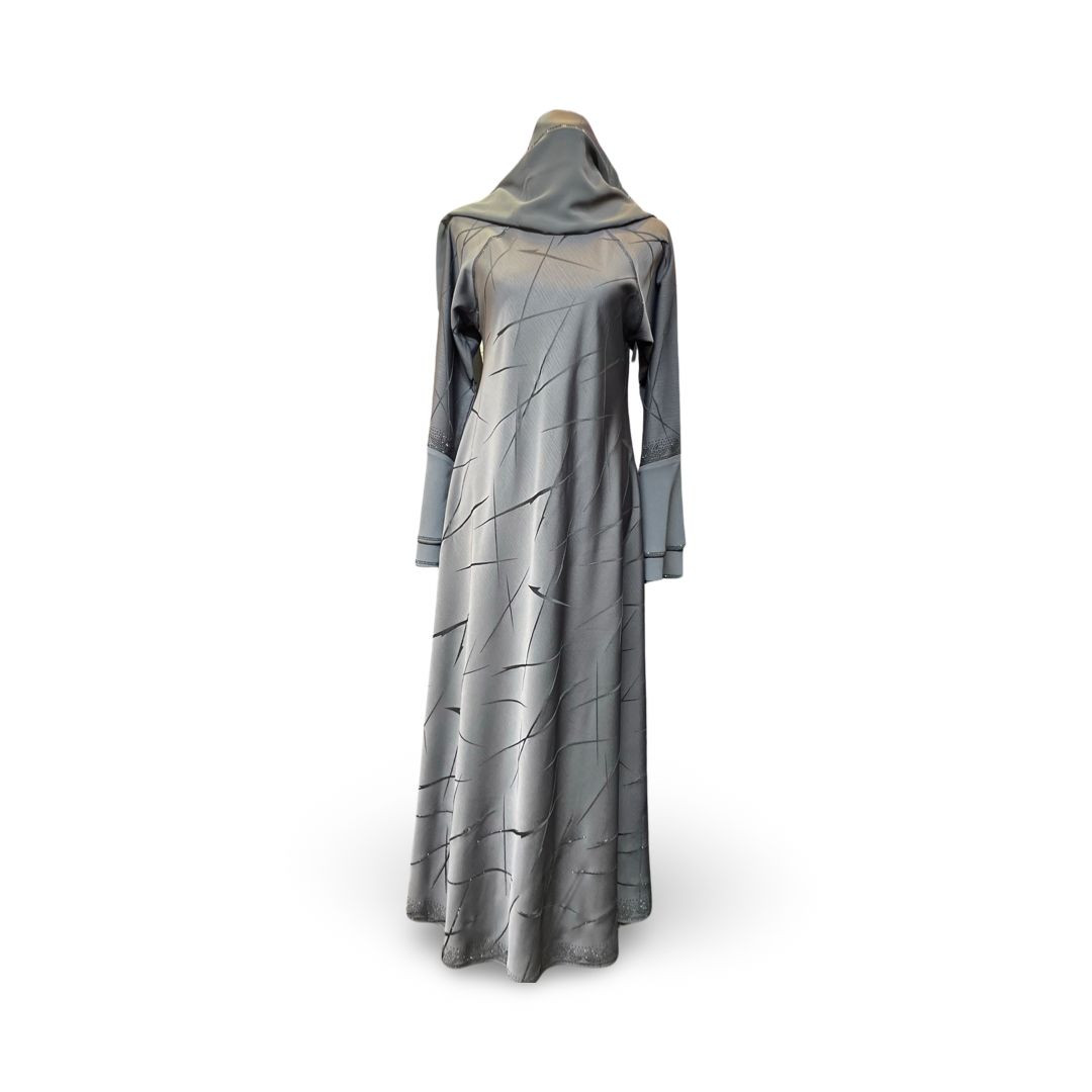 Women's New Simple Nida Silk fabric Dubai Abaya Burkha Smoky Sleeves With Dupatta