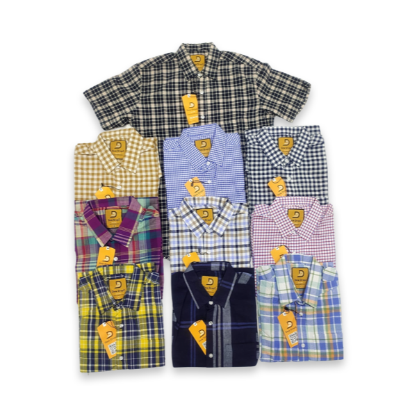 Men's Checkered Regular Casual Shirt (12 Pcs) Sizes (M to XXL) Size Ratio (1M-2L-2XL-2XXL-6 pcs blister) Men's Casual Regular Fit Shirt