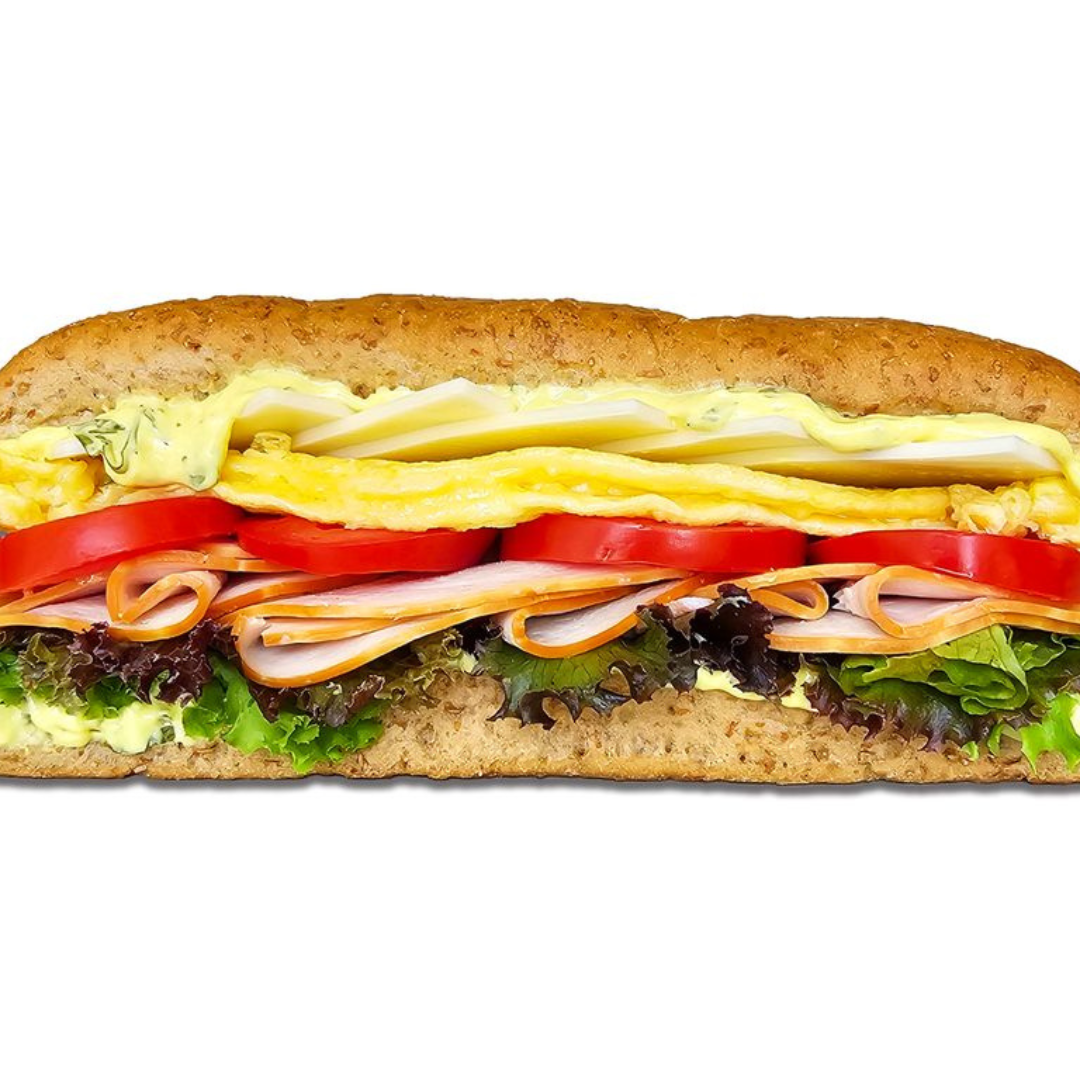 Eggcellent Turkey (Egg, turkey, cheese, lettuce, tomato)