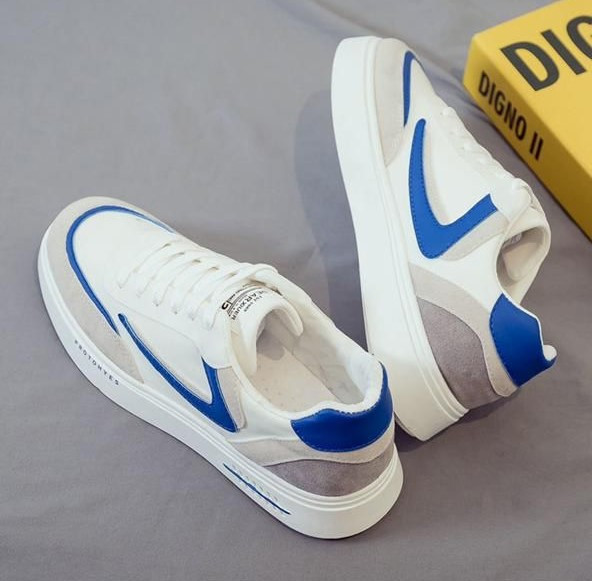 Men's Fashion White/Blue/Grey Combination Shoes For Men Breathable Casual Shoes Men's shoes Trendy Sneakers