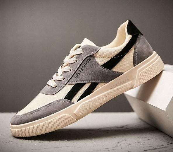 Men's Fashion Off White/Black/Grey Combination Shoes For Men Breathable Casual Shoes Men's shoes Trendy Sneakers