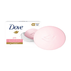 Dove Moisturising Soap Bar Nourishing Formula for All Skin Types, Pink with ¼ Moisturising Cream, 125g - Single Pack