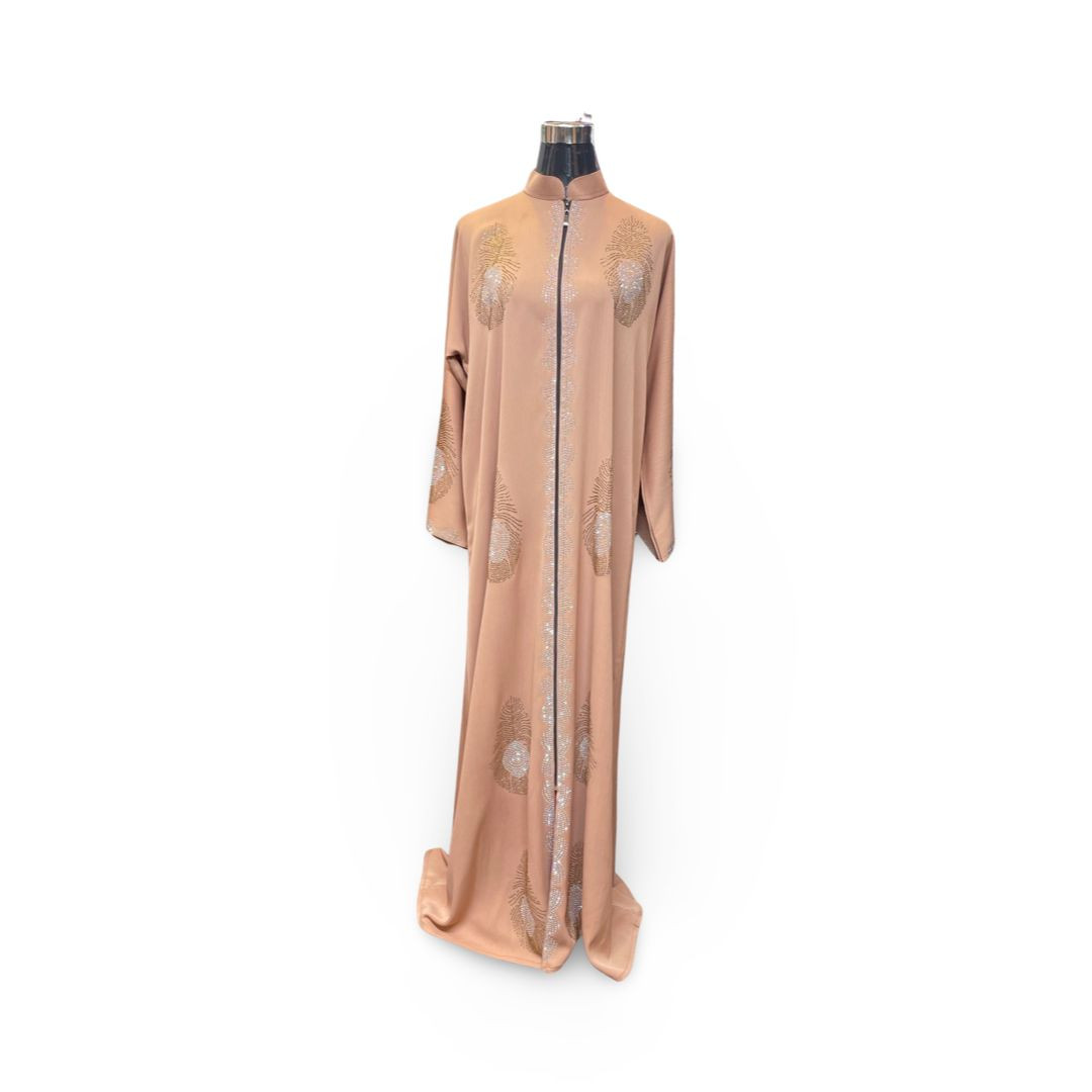 Women's New Simple Nida Silk fabric Dubai Abaya Burkha Smoky Sleeves With Dupatta